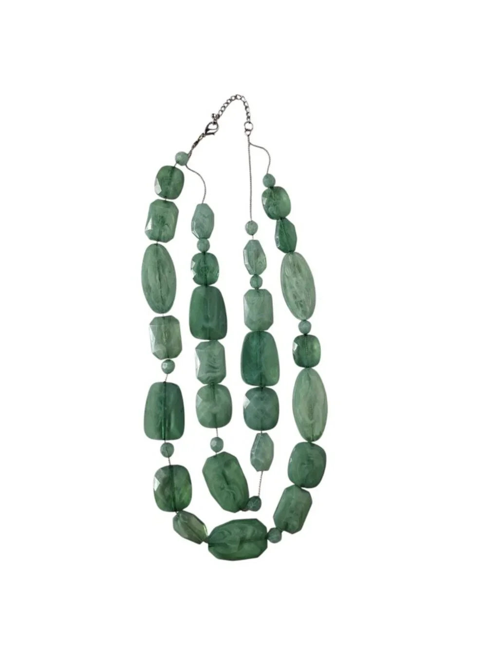 Unbranded | Jewelry | Vintage Chunky Green Statement Necklace Layered ...